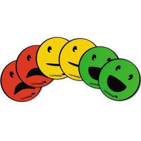 Émoticônes magnétiques pour tableaux magnétiques Ø 5 cm assortiment 2x3 pièces coloris vert. jaune et rouge - LEGAMASTER BVBA
