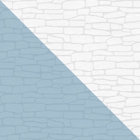 Empapelado aspecto piedra azulejos Profhome 355515 papel pintado no tejido para pintar ligeramente texturado de aspecto piedra mate blanco 26,5 m2