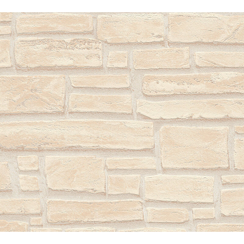 

Empapelado aspecto piedra azulejos Profhome 662323-GU papel pintado no tejido liso con dibujo naturaleza mate beige verde-cromo marrón 5,33 m2