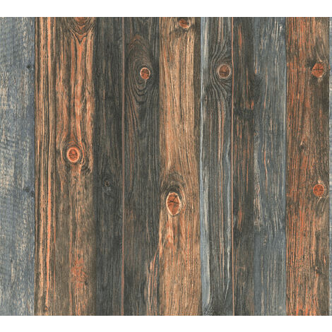 Empapelado estilo country Profhome 908612 papel pintado no tejido liso de estilo country mate marrón gris 5,33 m2 - marrón