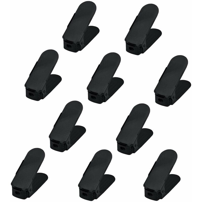 Naizy - Empileur de Chaussures 20 Pièce Réglable en Hauteur sur 3 Niveaux, Ensemble de Supports Antidérapants en Plastique pour Organiser les