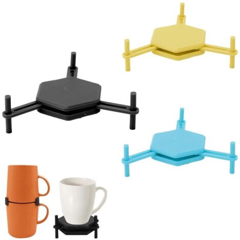 Empileur de Tasses à Café 3 Pièces Organisateur de Mugs Empilable pour Armoire de Cuisine Solution Gain de Place