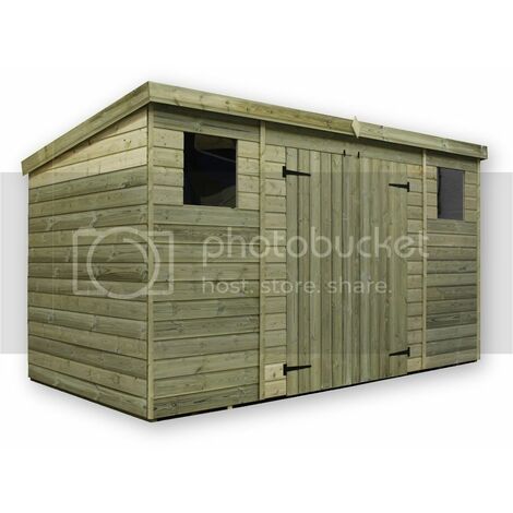 EMPIRE SHEDS Empire 5000 Pent 12x8 double door centre windows