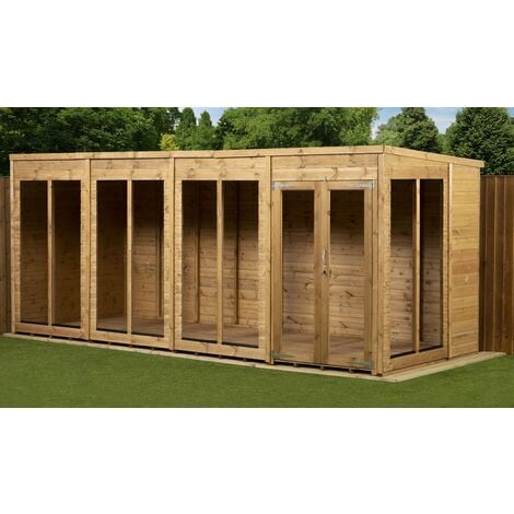 EMPIRE SHEDS Empire Pent Summerhouse 16X6 Double Door