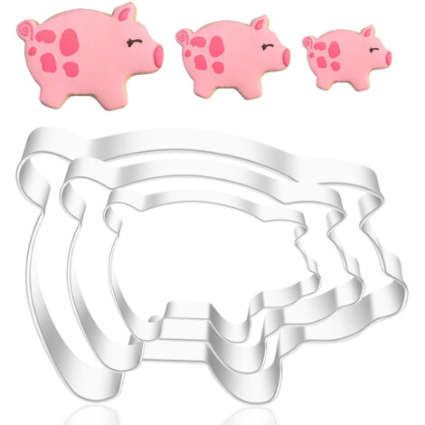 Emporte-pièce cochon 9,53 cm en acier étamé américain par Ann Clark - Emporte-pièce cochon 9,53 cm en acier étamé américain par Ann Clark