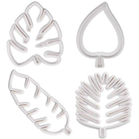 Emporte-pièce Feuille - En Plastique - Pour Biscuits Pâtisserie Et Pâte À Sucre - 4 Pièces