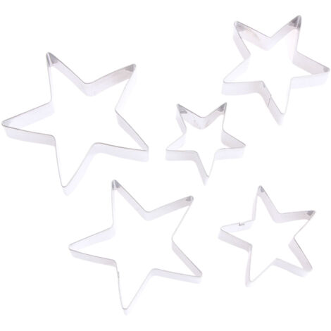 Emporte-pièce Flocon De Neige - Acier Inoxydable - Pour Pâtisserie Et Décor - Lot De 5