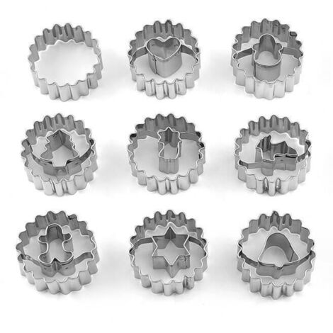 Emporte-pièce - Inox - Noël - 4.5 cm - 9 pièces - Ustensile de pâtisserie