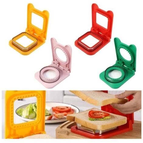 Emporte-pièce pour sandwich, moule à pain, sûr et facile à utiliser pour les enfants dans la cuisine (rouge),yd