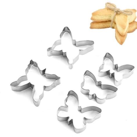 Emporte-pièces - 5PCS - Acier Inoxydable - Forme de Papillon - Dimensions 16.518.7cm
