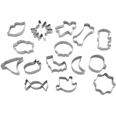 Emporte-pièces d'Halloween, lot de 15, formes variées, en acier inoxydable.