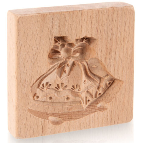 Emporte-pièces en bois en forme de biscuits et de pain d'épice, cloches de Noël 10 x 10 cm