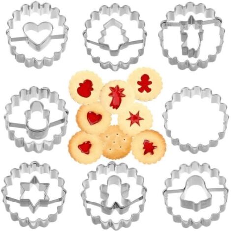 Emporte-pièces - Noël - 8 pièces - Acier inoxydable - Décoration de gâteau