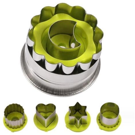 Emporte-pièces - Patisserie - Acier Inoxydable - 6 Pièces - Compatible Lave-Vaisselle - Vert