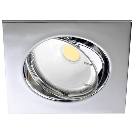 Empotrable cuadrado con foco basculante “Eclo” GU5.3 IP20 8x8cm fabricado en aluminio color cromo
