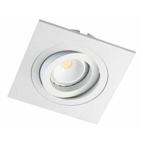 Empotrable cuadrado con foco basculante "Helium" GU5.3 230V IP20 9x9cm fabricado en aluminio color blanco