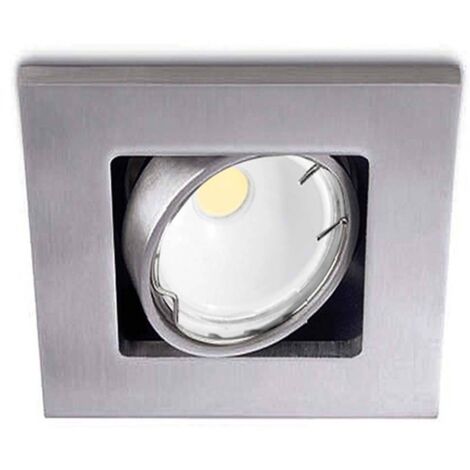 Empotrable cuadrado con foco basculante “Odin” GU5.3 IP20 10x10cm fabricado en aluminio color plata