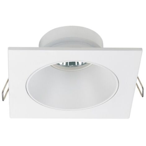 Empotrable cuadrado fijo “Zeus” GU10 CRISTALRECORD – Blanco