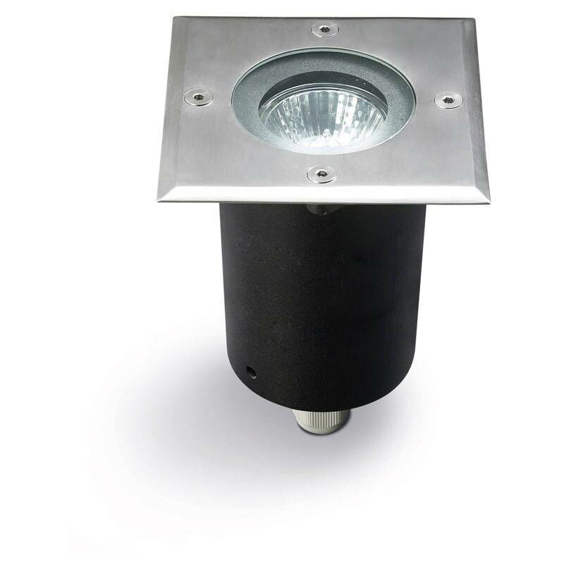 Leds-C4 Gea - 1 Luminaria empotrable de suelo cuadrada para exterior Acero inoxidable Aisi 316 IP67, GU10