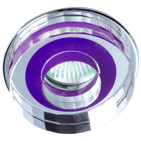 Empotrable fijo “Avalio” redondo GU5.3 IP20 Ø9cm fabricado en aluminio y cristal óptico K9 color lila