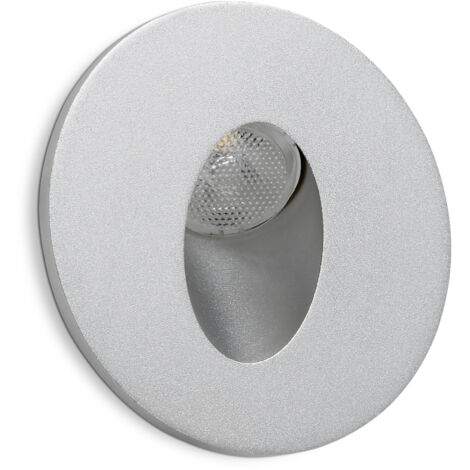Empotrable pared LIGUR Round IP44 LED SMD 3W 160lm(160lm) CRI80 3000K Aluminio anodizado