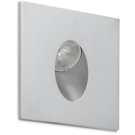 Empotrable pared LIGUR Square IP44 LED SMD 3W 160lm(160lm) CRI80 3000K Aluminio anodizado