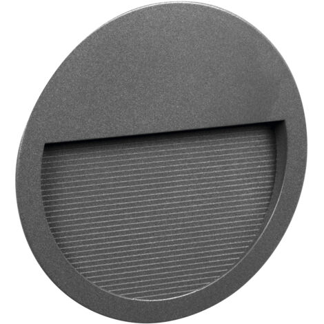 Empotrable pared SLIM Round IP65 LED SMD 9W 1100lm(293lm) CRI90 3000K 38º/78º Antracita