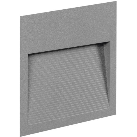Empotrable pared SLIM Square IP65 LED SMD 3W 367lm(86lm) CRI90 3000K 42º/85º Gris
