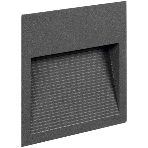 Empotrable pared SLIM Square IP65 LED SMD 9W 1100lm(293lm) CRI90 3000K 38º/78º Antracita