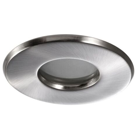 Empotrable redondo fijo “Rain” GU5.3 IP65 Ø8,3cm fabricado en aluminio y cristal pyrex color níquel