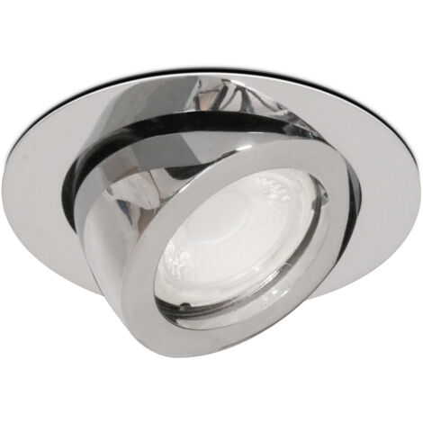 Empotrable techo tilt MINI LUNA Adjustable Round GU10 50W Cromo