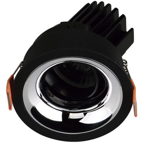 Empotrable techo tilt VIP1 Round Convex LED COB 15.60W 2028lm(1407lm) CRI90 3000K 28º Negro Cromo