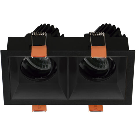 Empotrable techo tilt VIP2 2X Square Round DALI LED COB 2x4.70W 719lm(988lm) CRI90 4000K 50º Negro Negro