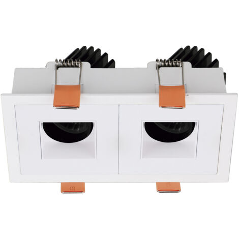 Empotrable techo tilt VIP3 2X Square Square DALI LED COB 2x4.70W 719lm(1110lm) CRI90 4000K 38º Blanco Blanco