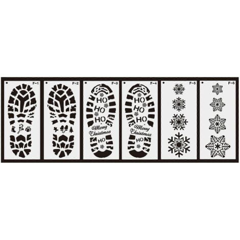 Empreintes du Père Noël et flocons de neige, pochoir pour bottes de Noël, idéal pour peinture au sol, décoration festive intérieure/extérieure.
