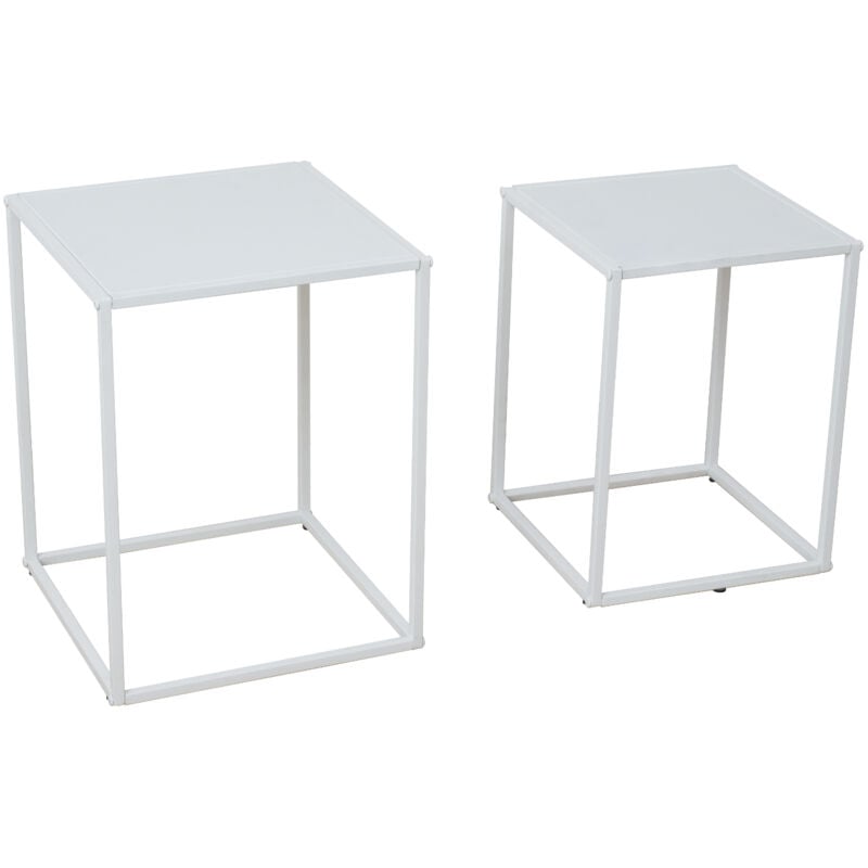 Svita - themi Lot de 2 tables basses Table de chevet Table de salon Métal noir