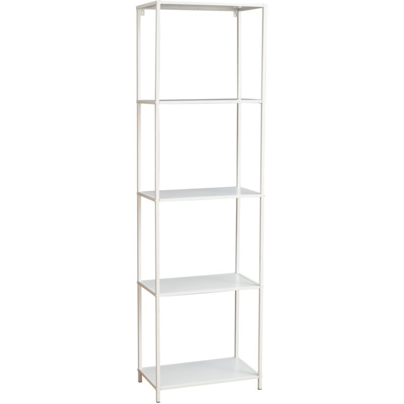 Svita - carpo Étagère Bibliothèque Design Style Industriel Étroite Métal Blanc