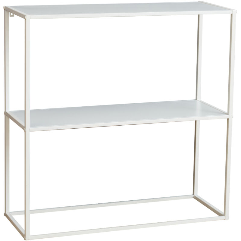 Svita - kaly Console Table d'appoint Étagère sur pied Design industriel Métal blanc