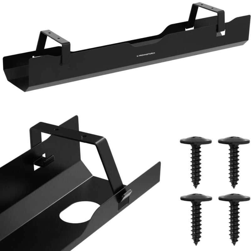 Etagère, organiseur de câbles sous le bureau, 600x135x108 mm, noir