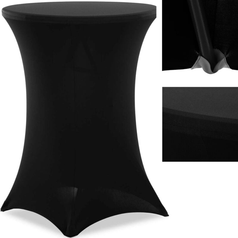 Royal Catering - Housse universelle flexible pour table de bar, diamètre. 80 cm noir