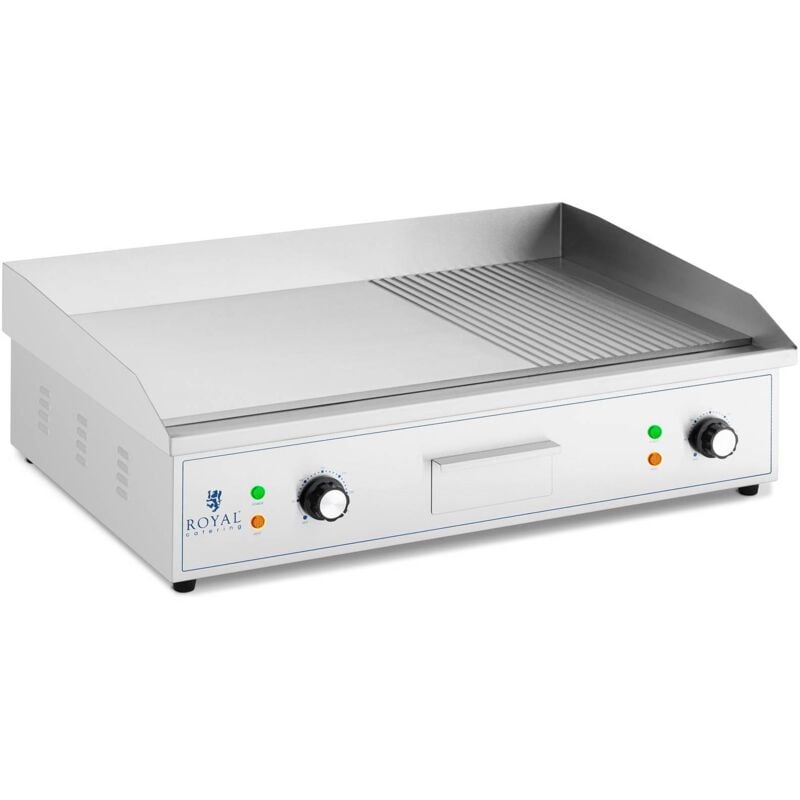 Royal Catering - Plancha Électrique Professionnelle Grill Plaque De Cuisson Lisse 72x42cm 3000W