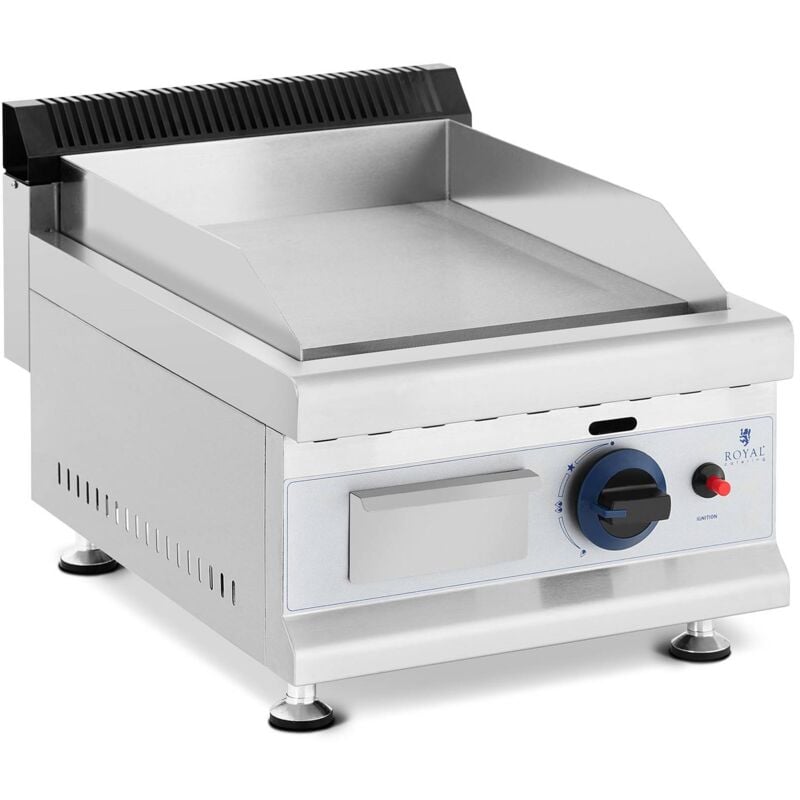Plancha Au Gaz 1 Bruleur 3kW Inox Barbecue Grill Comptoir 5mbar 35x40cm Lisse - Noir, Bleu