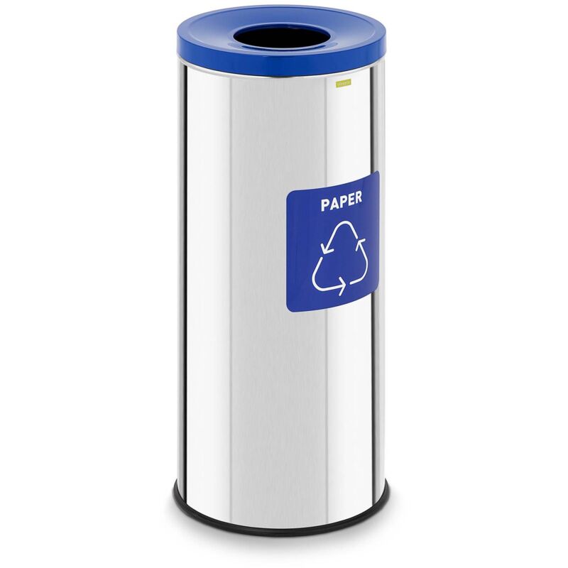 Ulsonix - Poubelle En Acier Rectangulaire 45 litres Cuisine Tri Sélectif Du Papier Chrome