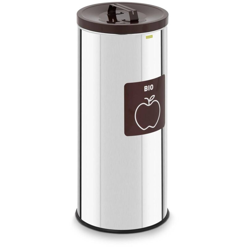 Poubelle En Acier Rectangulaire 45 litres Cuisine Tri Sélectif Biodéchets Chrome