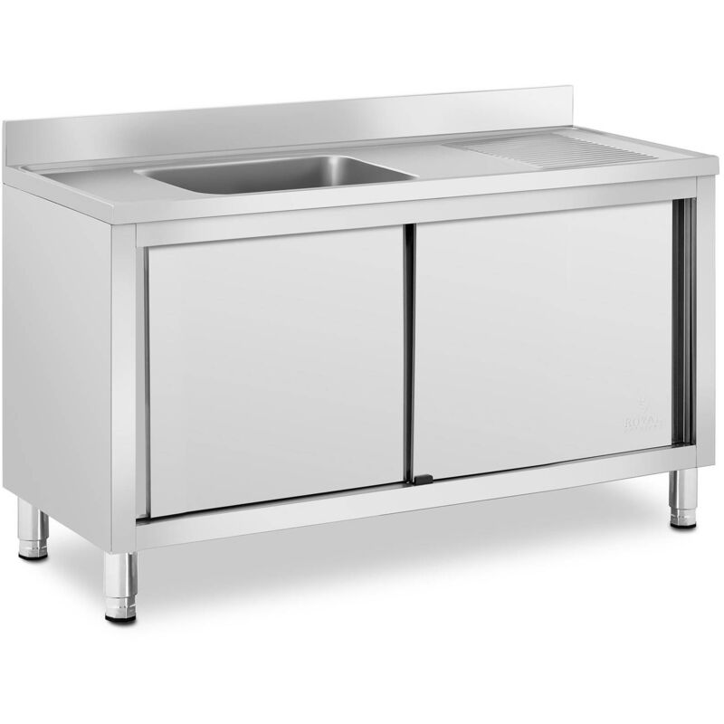 Royal Catering - Plonge Inox Évier Sur Placard Dosseret 1 Bac @ 50x40x24 cm Cuisine Restaurant