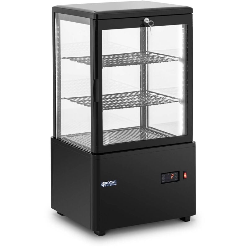 Royal Catering - Vitrine Réfrigérée Présentoir Pâtisseries Froid Plastique 58L 3 Niveaux 2 - 10°C