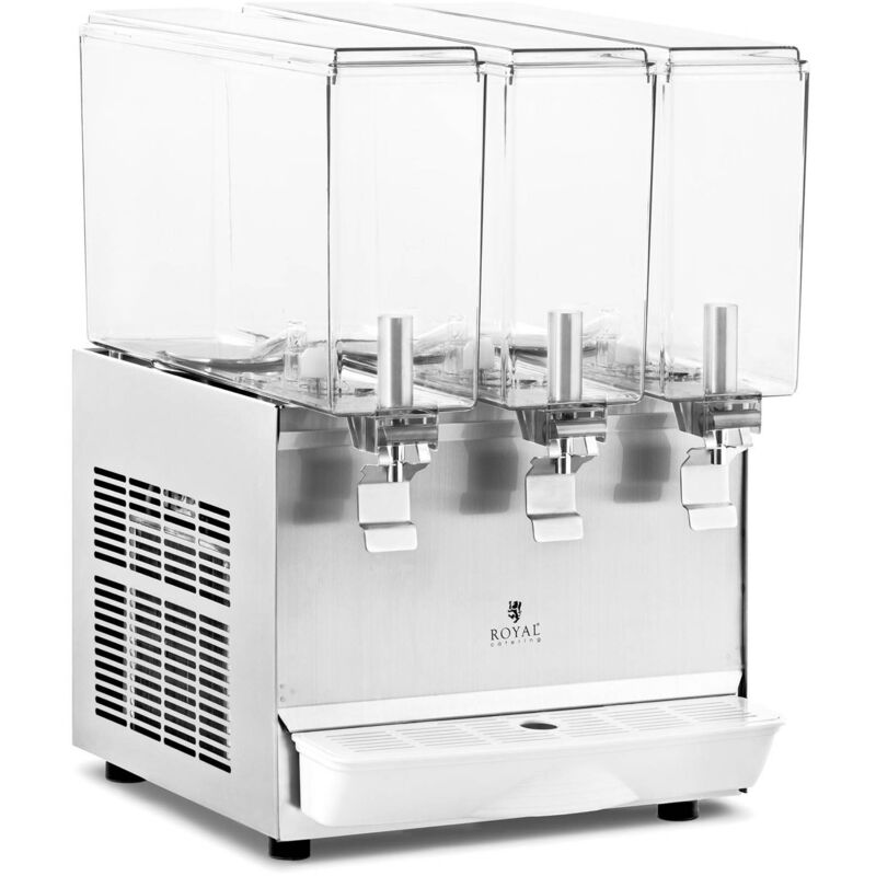Royal Catering - Distributeur Jus De Fruits Boisson Froide Cocktail Smoothie Réfrigéré 3 x 10L