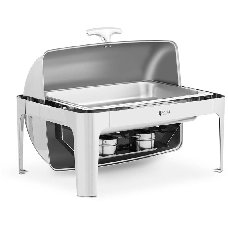 Royal Catering - Chafing Dish Professionnel Bain-Marie Chauffe-Plat 2 Bruleurs GN1/1 8,5L Rolltop