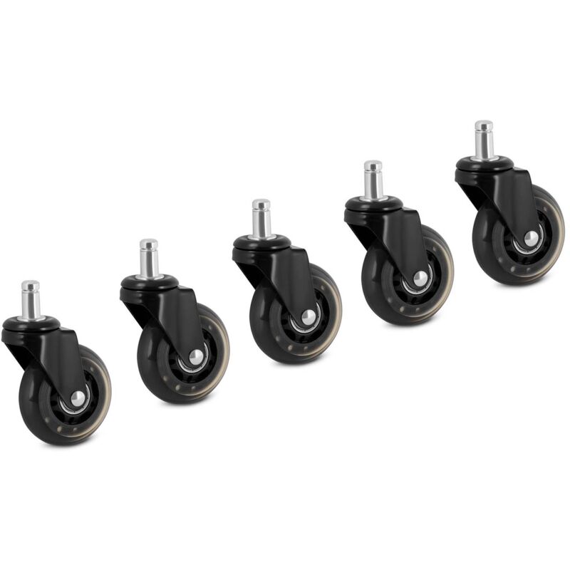 Physa - Lot De 5 Roulettes Pivotantes Rechange Chaise Bureau Fauteuil Ordinateur Sol Dur