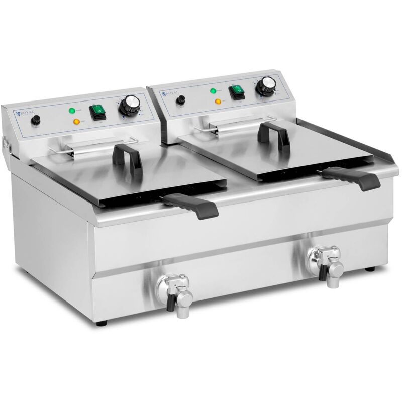 Friteuse Électrique Professionnelle Inox 2 Bacs Restaurant 2 x 16 L 6 000 W